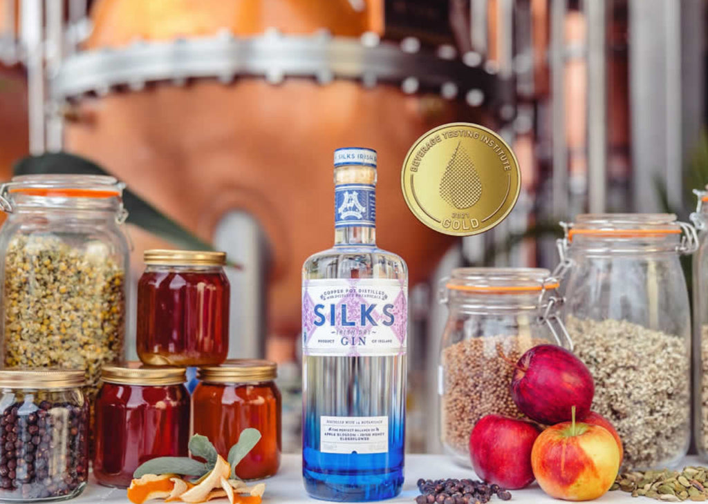 Silks Irish Dry Gin, Hand Distilled . Small batch