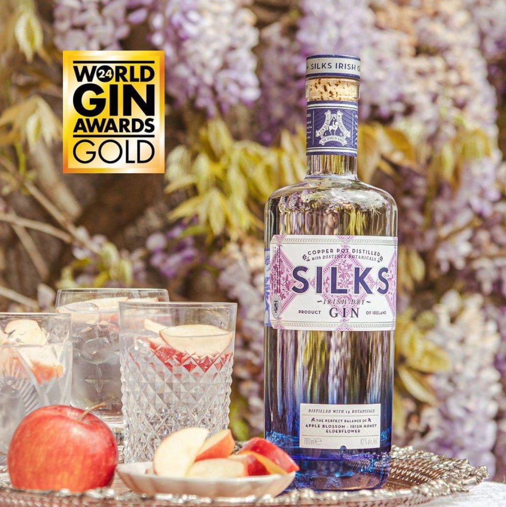 Silks Irish Dry Gin, Hand Distilled . Small batch